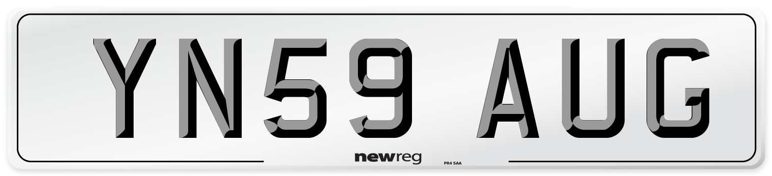 YN59 AUG Number Plate from New Reg